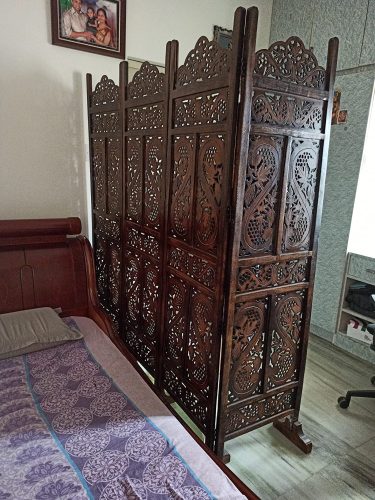 A.M INTERNATIONAL Wooden Handcrafted PARTITION Room Divider SEPERATOR for Living Room Office PARTITION Screen Room Divider photo review