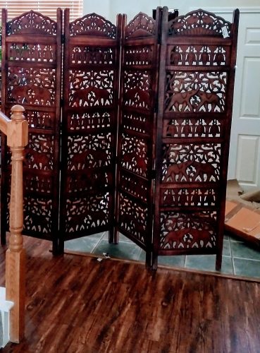 Wooden Handcrafted PARTITION Room Divider SEPERATOR for Living Room Office PARTITION Screen Room Divider for Home Living Room Office 4 Panel 6 FT photo review